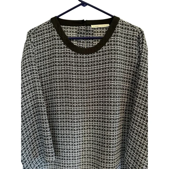 Violet & Claire Career Blouse Womens XL Blue & White 3/4 Sleeves Summer Top - Picture 3 of 17